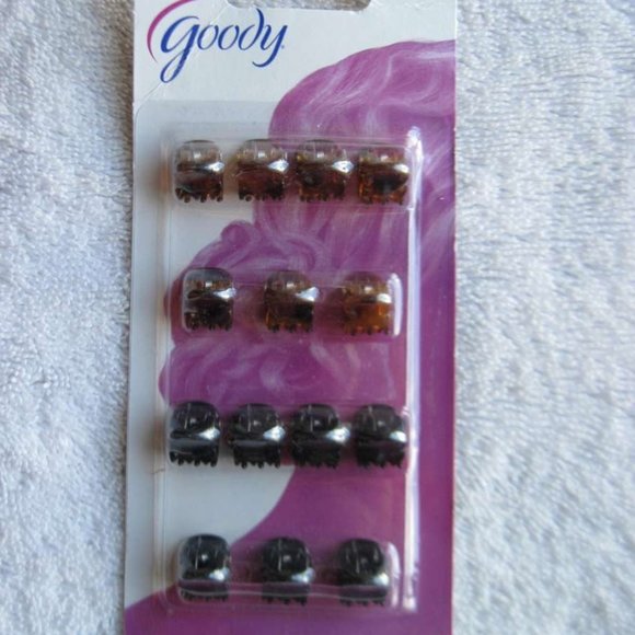 14 Goody Teagan Micro Claw Hair Clips Tortoiseshell Brown Black Small Tiny Jaw - Picture 3 of 6